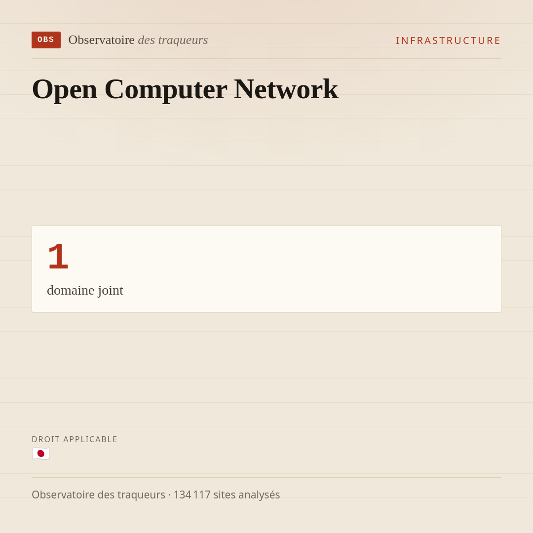 Open Computer Network : 1 domaine joint.