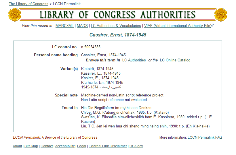 Logo Library of Congress Authorities