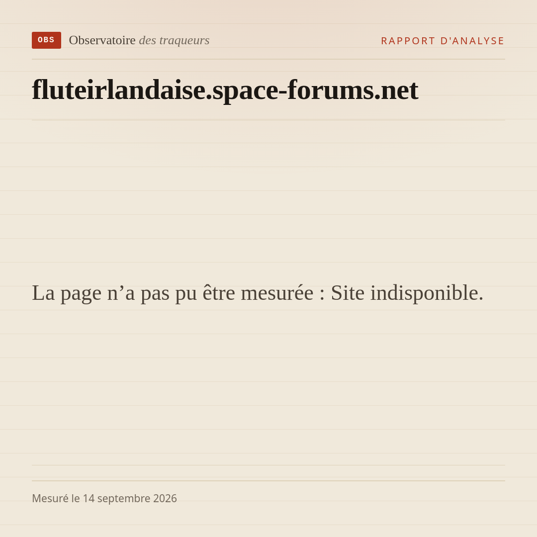 La page n’a pas pu être mesurée : Site indisponible.