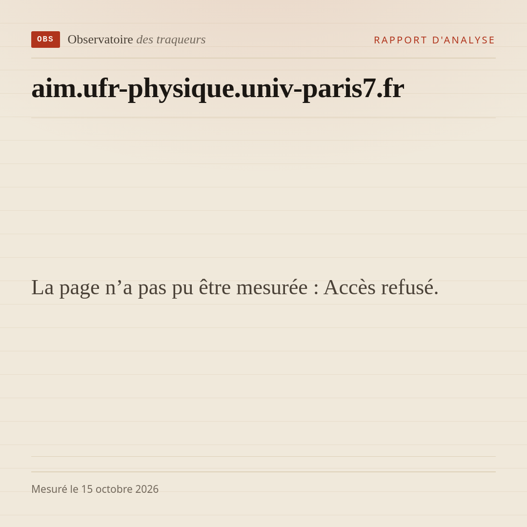 La page n’a pas pu être mesurée : Accès refusé.