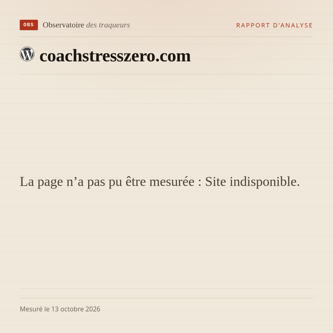 La page n’a pas pu être mesurée : Site indisponible.