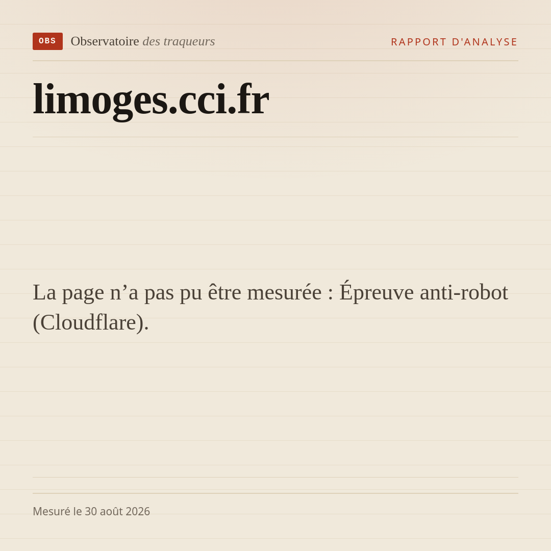 La page n’a pas pu être mesurée : Épreuve anti-robot (Cloudflare).