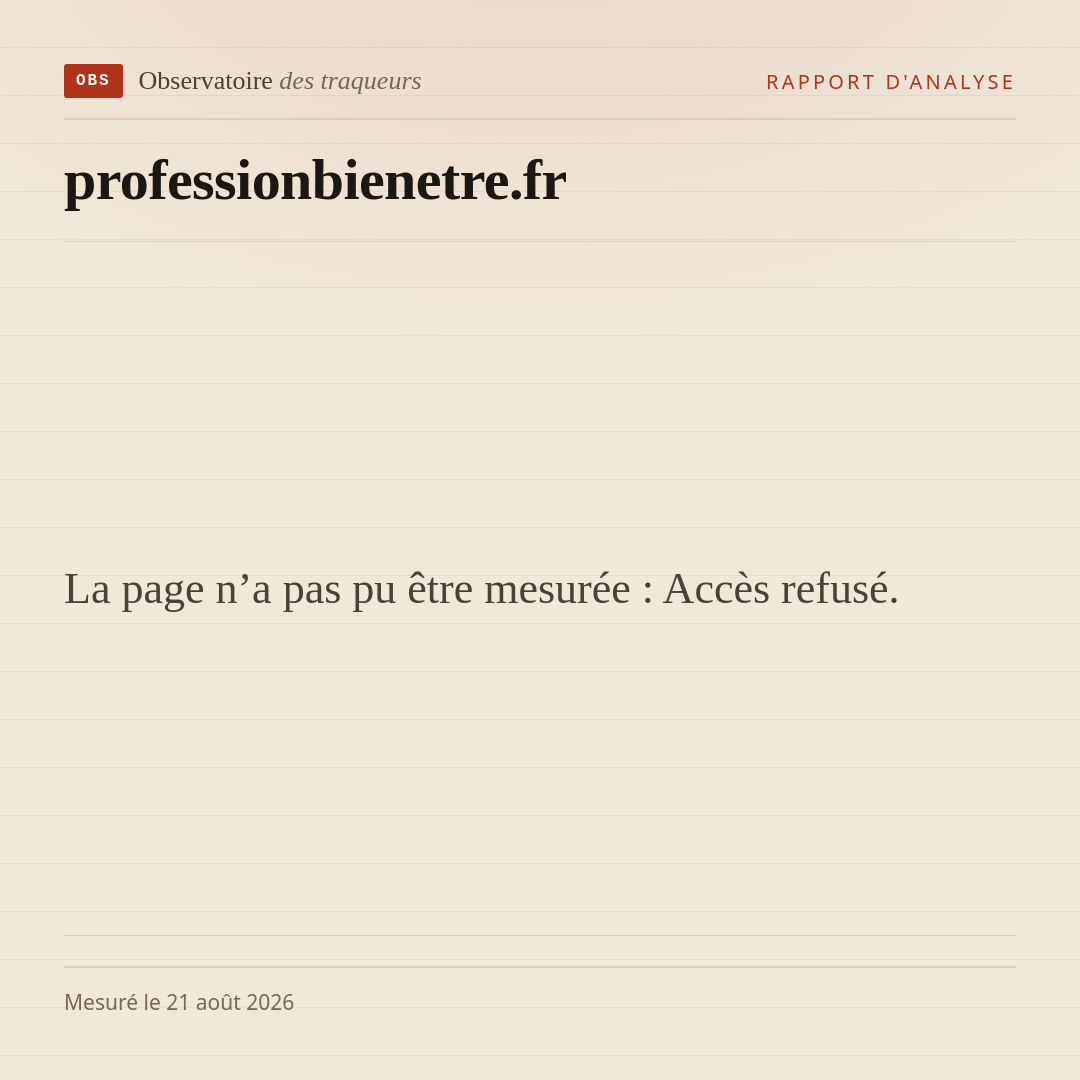 La page n’a pas pu être mesurée : Accès refusé.