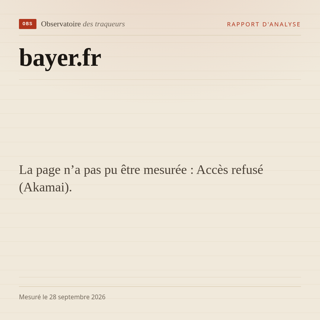 La page n’a pas pu être mesurée : Accès refusé (Akamai).
