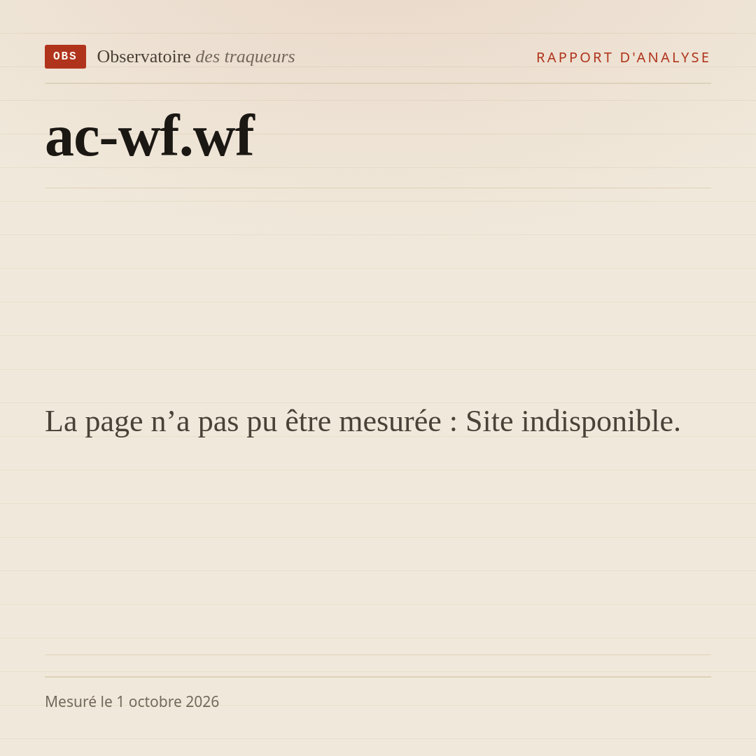 La page n’a pas pu être mesurée : Site indisponible.