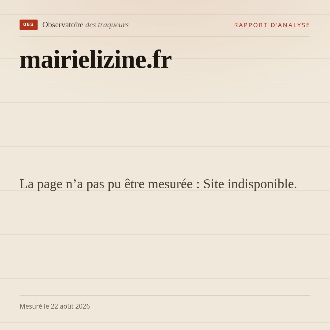 La page n’a pas pu être mesurée : Site indisponible.