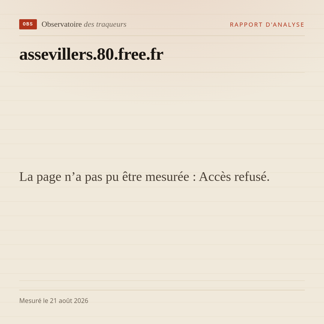 La page n’a pas pu être mesurée : Accès refusé.