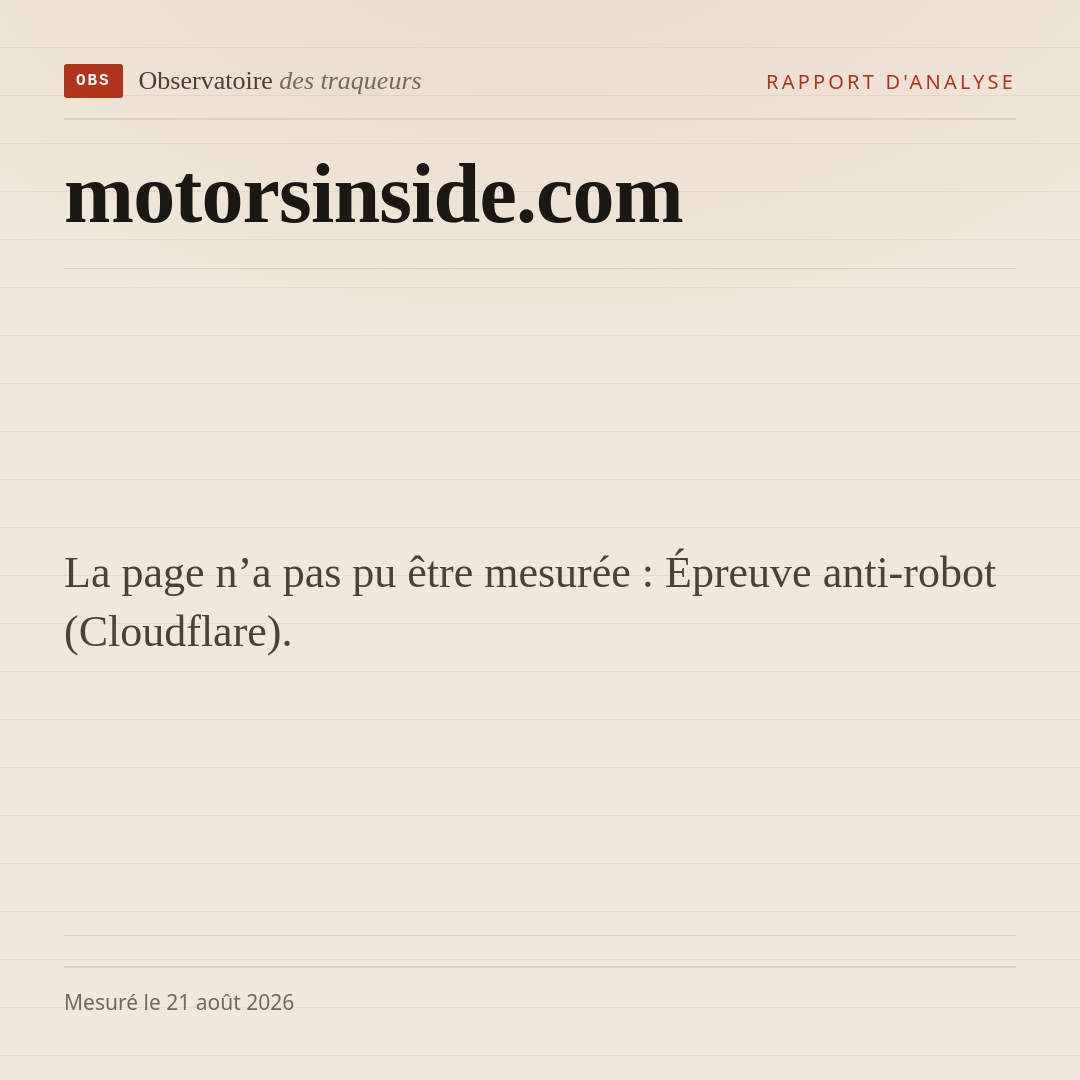 La page n’a pas pu être mesurée : Épreuve anti-robot (Cloudflare).