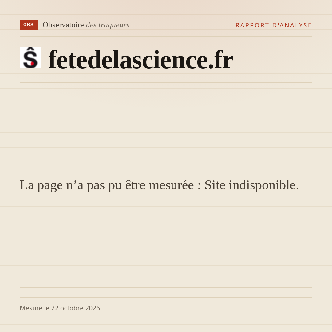 La page n’a pas pu être mesurée : Site indisponible.