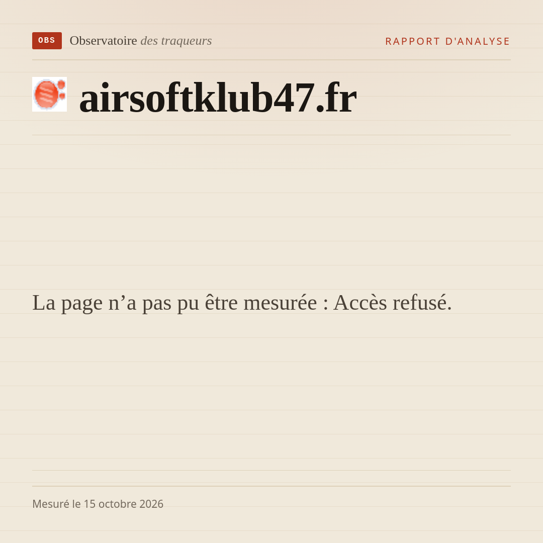La page n’a pas pu être mesurée : Accès refusé.
