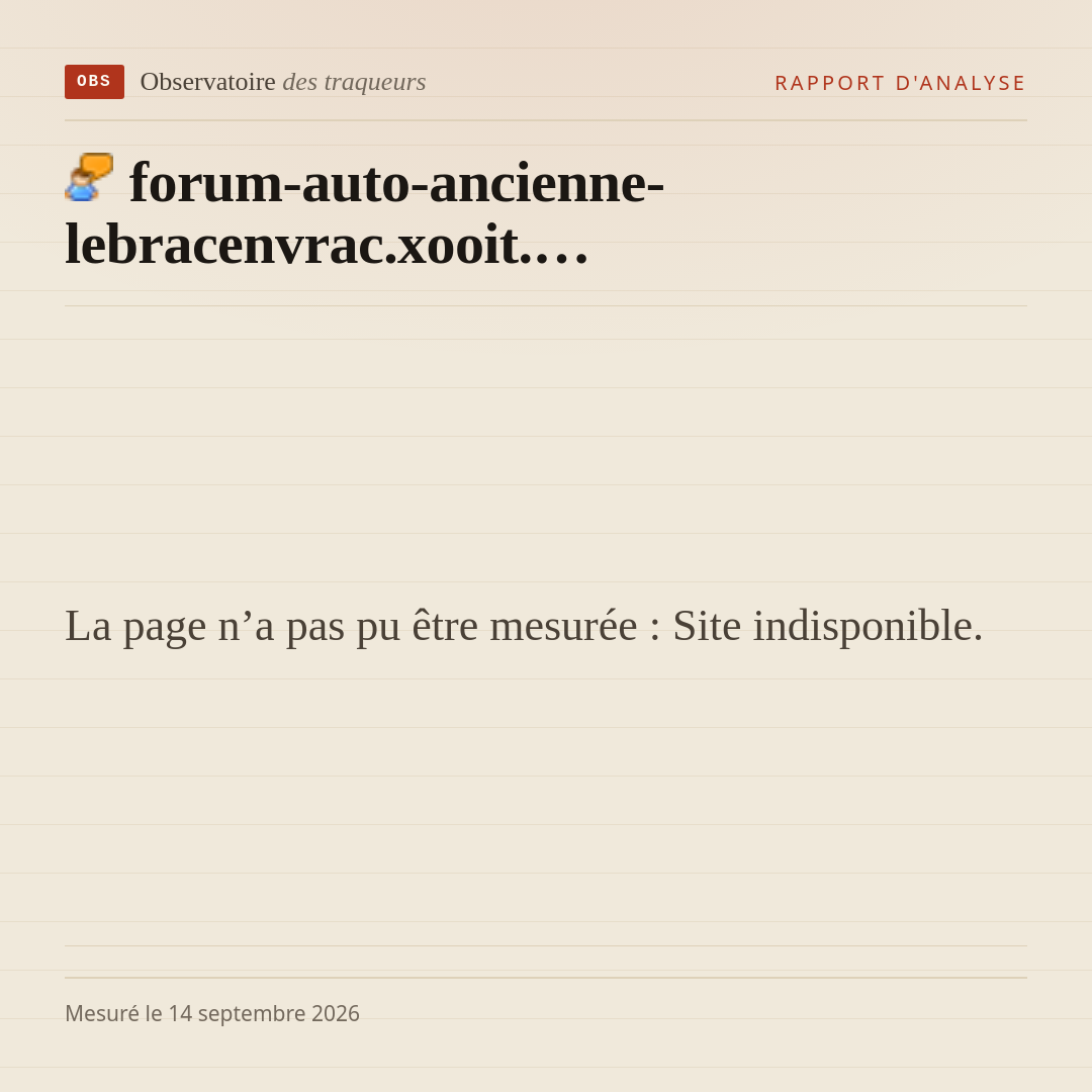 La page n’a pas pu être mesurée : Site indisponible.