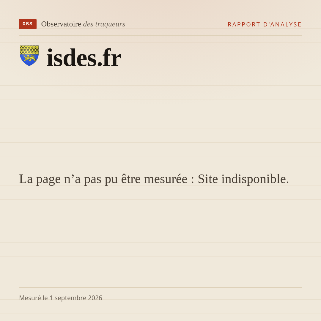 La page n’a pas pu être mesurée : Site indisponible.