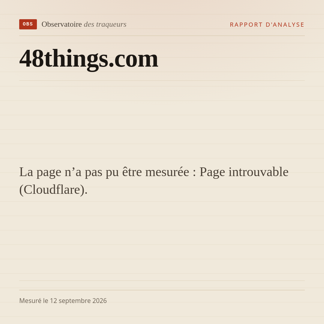 La page n’a pas pu être mesurée : Page introuvable (Cloudflare).
