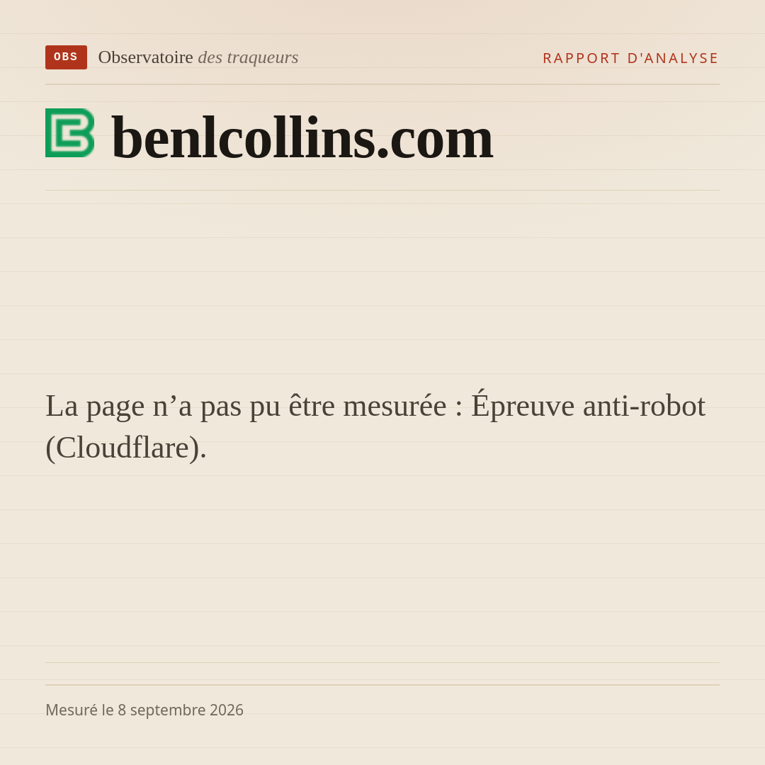 La page n’a pas pu être mesurée : Épreuve anti-robot (Cloudflare).