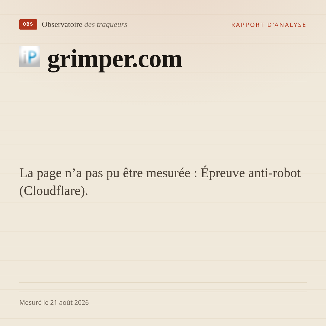 La page n’a pas pu être mesurée : Épreuve anti-robot (Cloudflare).
