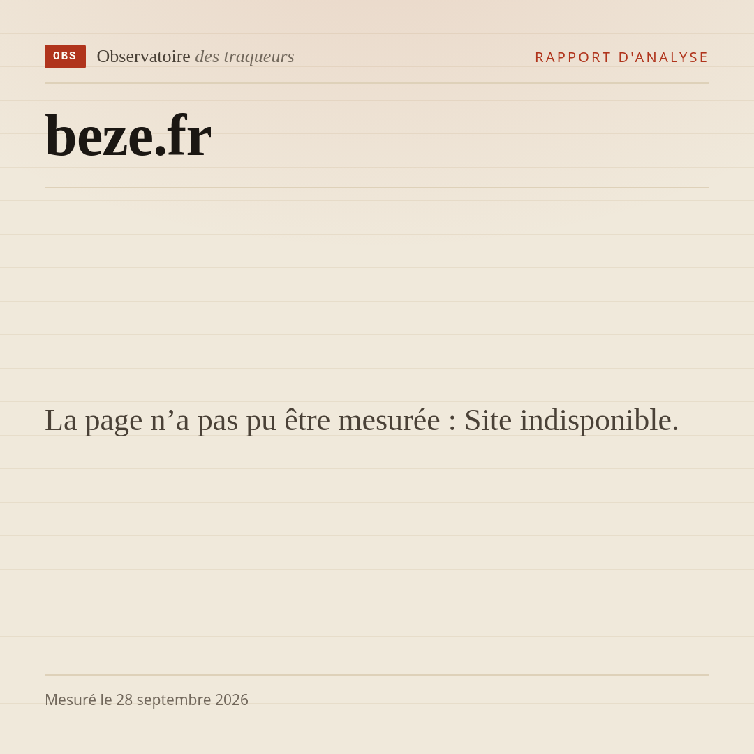 La page n’a pas pu être mesurée : Site indisponible.