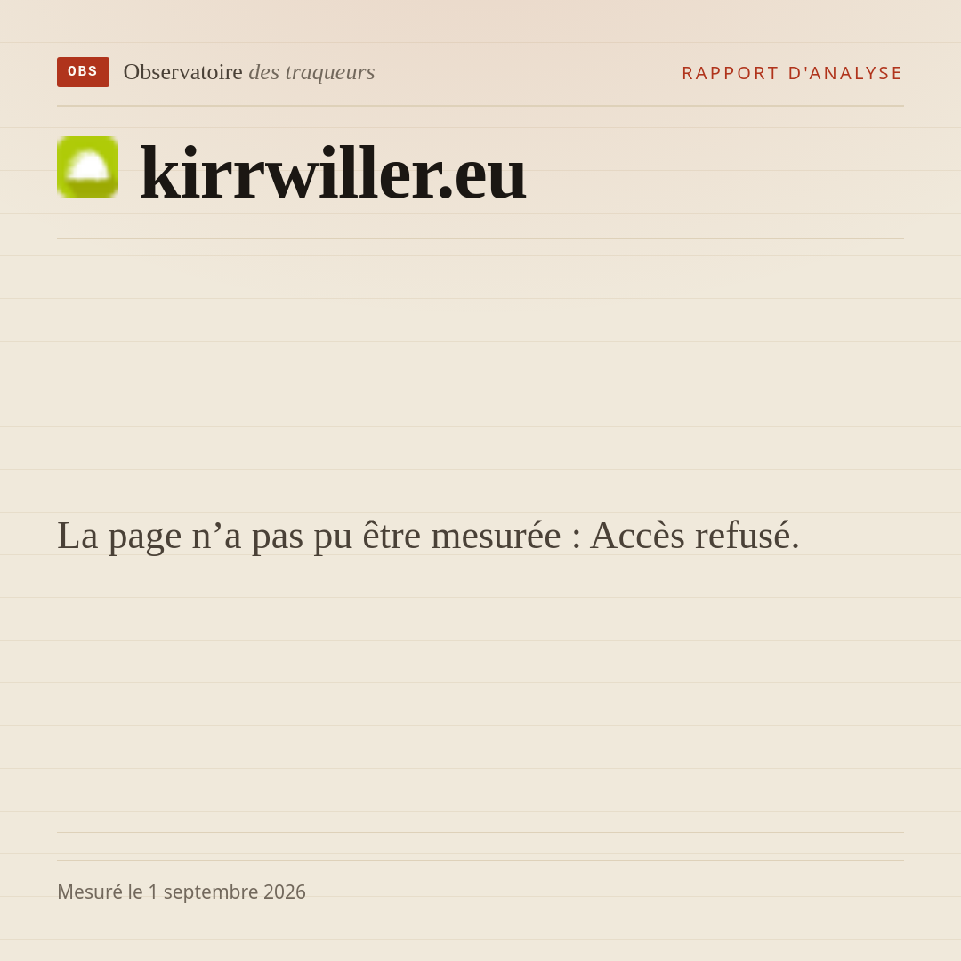 La page n’a pas pu être mesurée : Accès refusé.