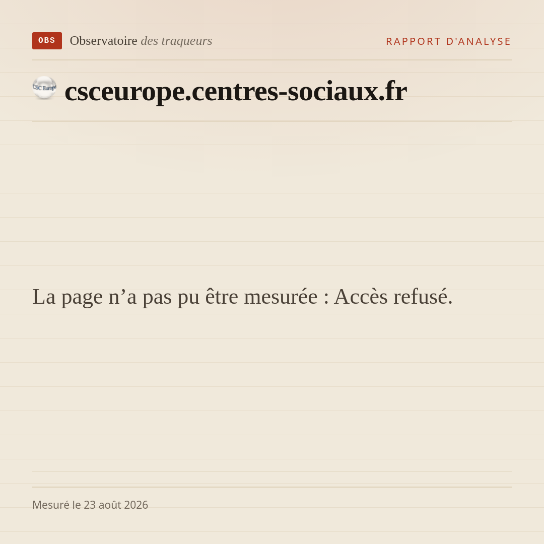 La page n’a pas pu être mesurée : Accès refusé.