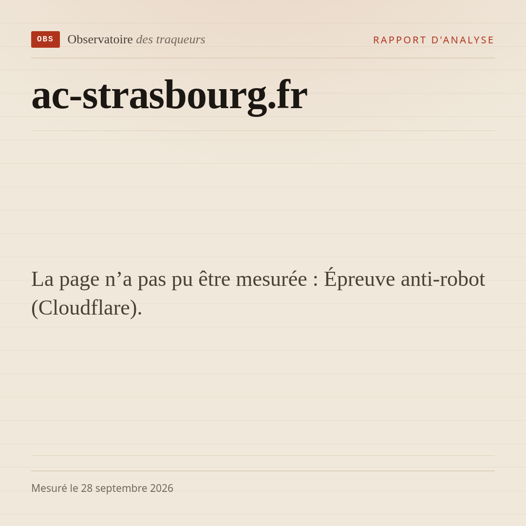 La page n’a pas pu être mesurée : Épreuve anti-robot (Cloudflare).