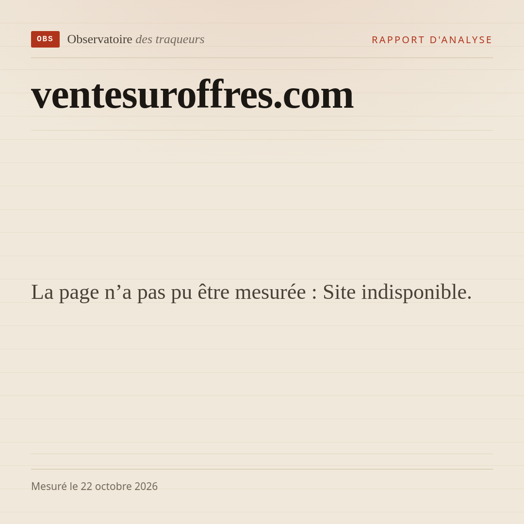 La page n’a pas pu être mesurée : Site indisponible.