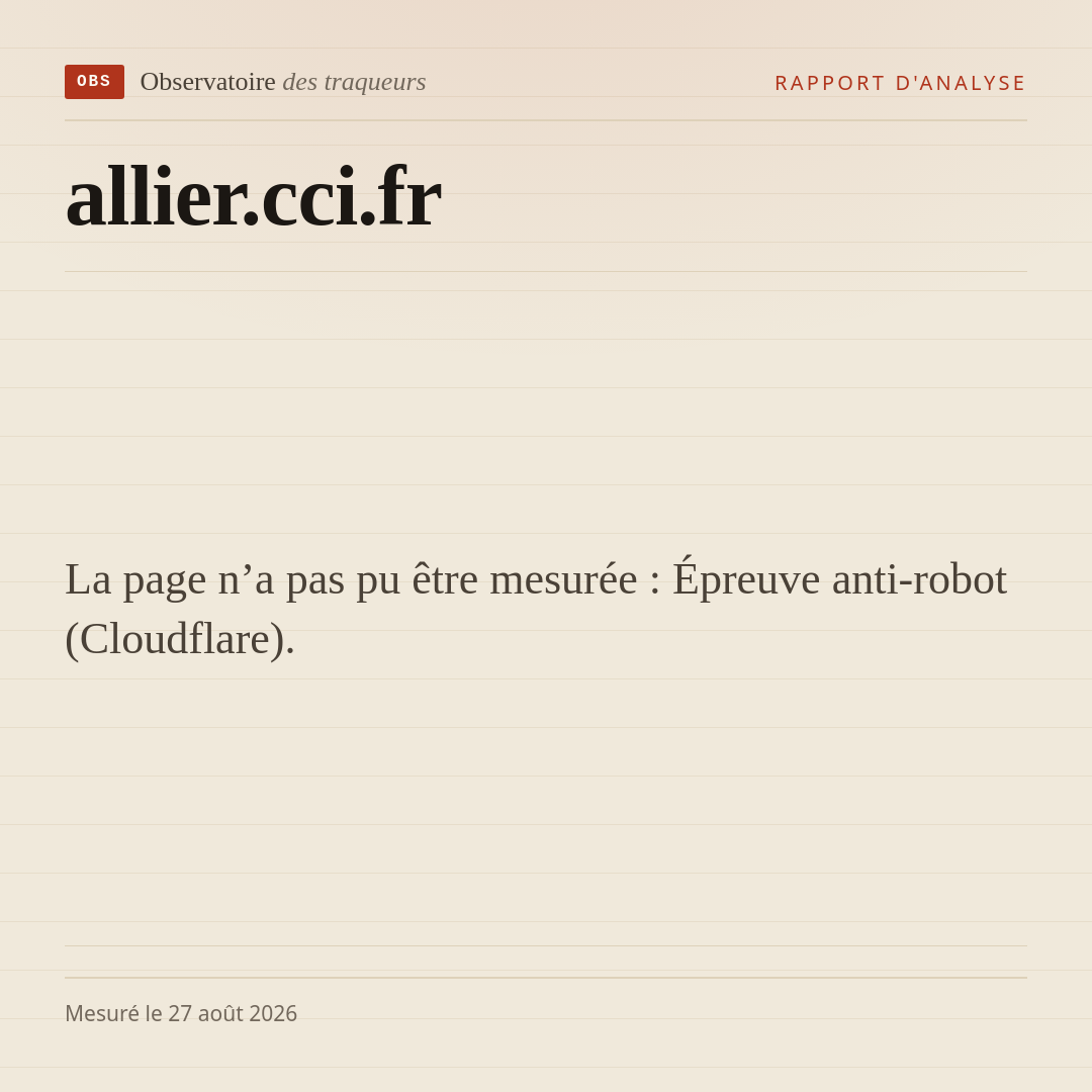 La page n’a pas pu être mesurée : Épreuve anti-robot (Cloudflare).