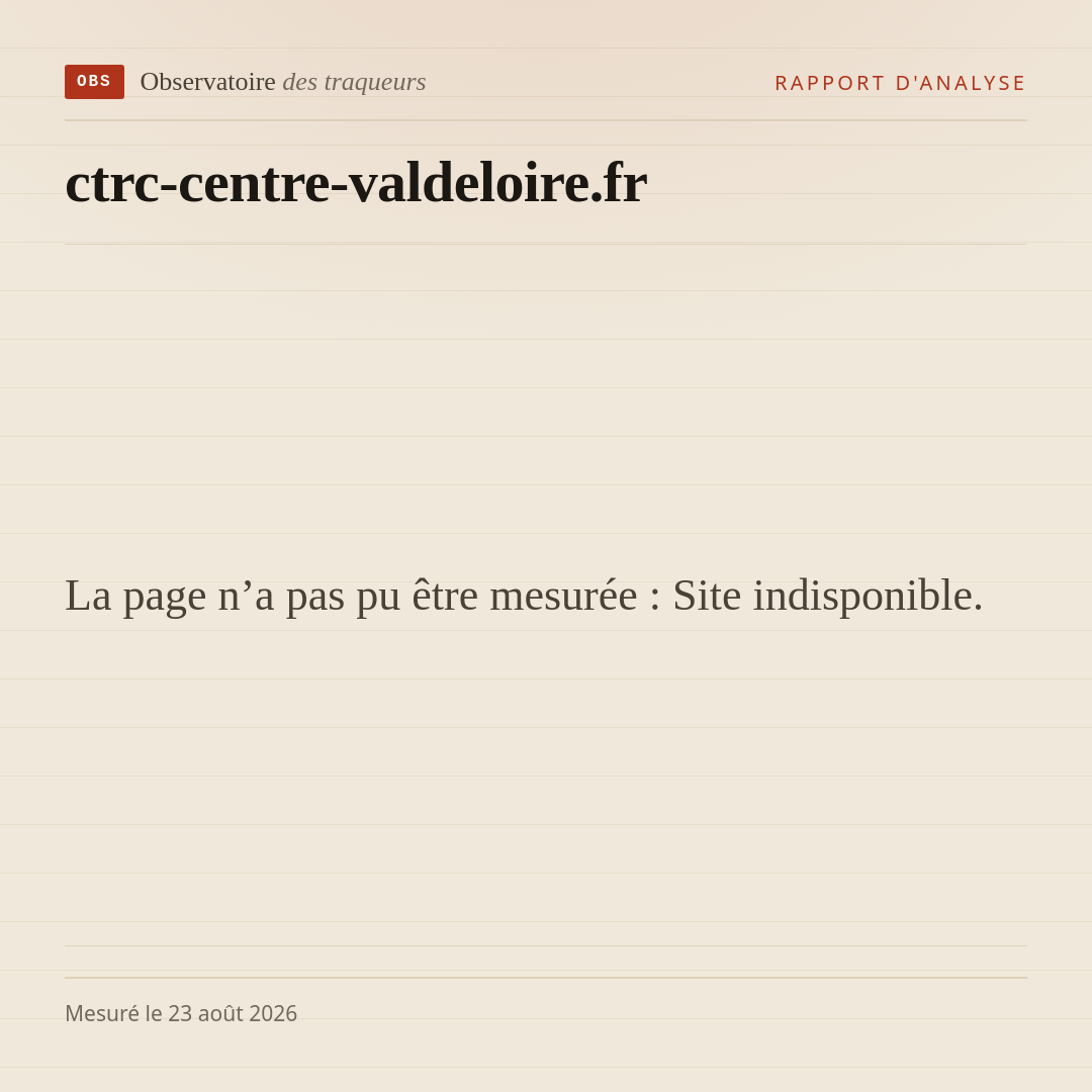 La page n’a pas pu être mesurée : Site indisponible.