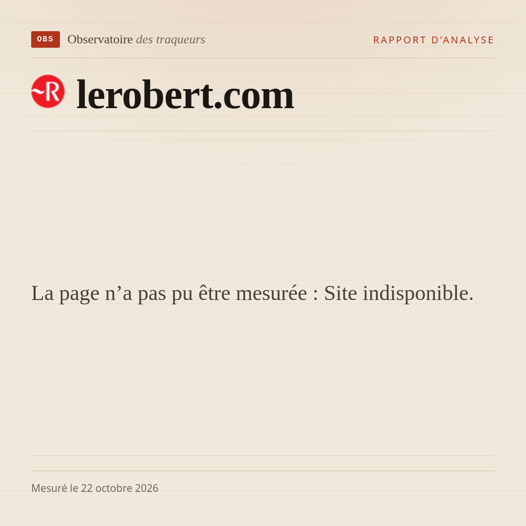 La page n’a pas pu être mesurée : Site indisponible.