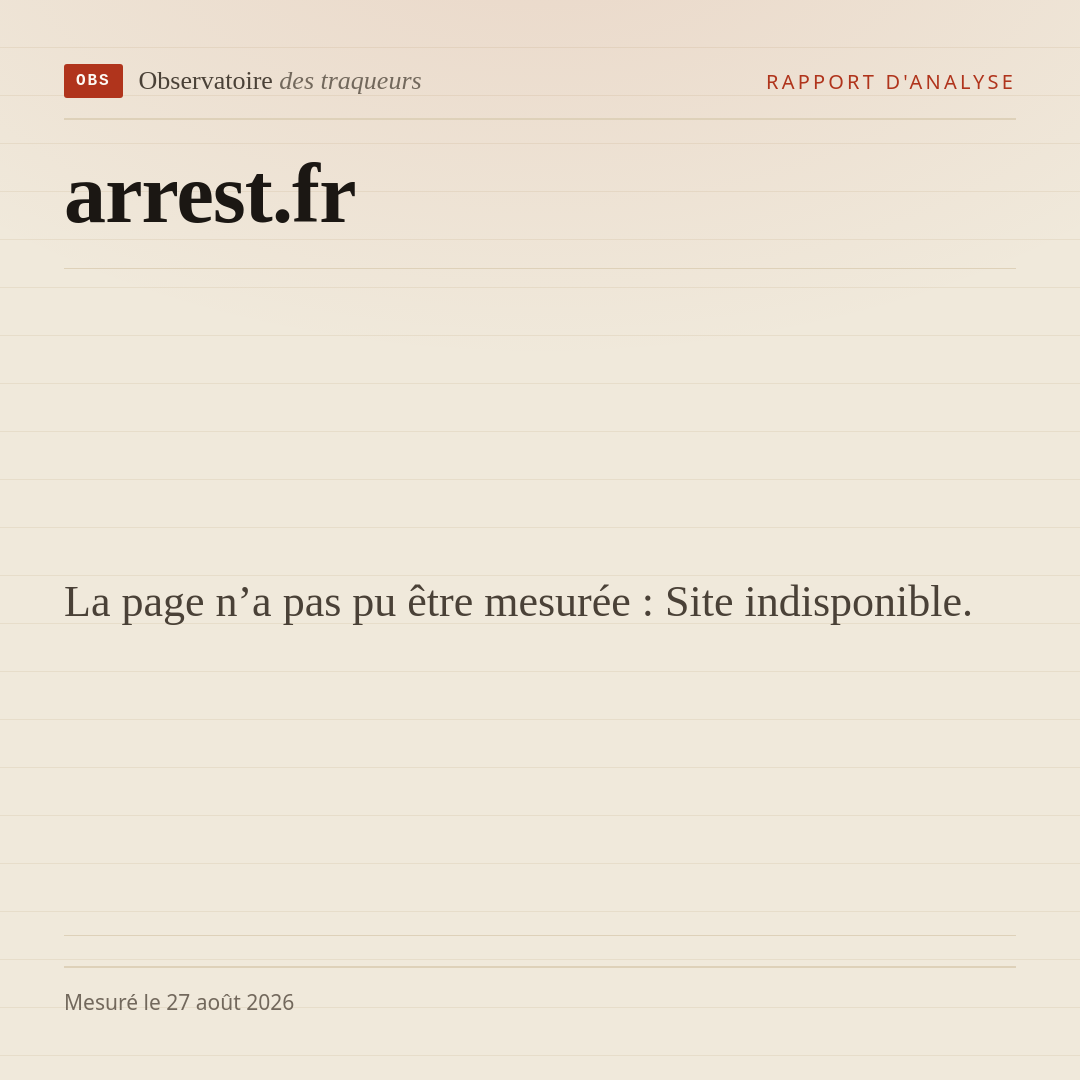 La page n’a pas pu être mesurée : Site indisponible.
