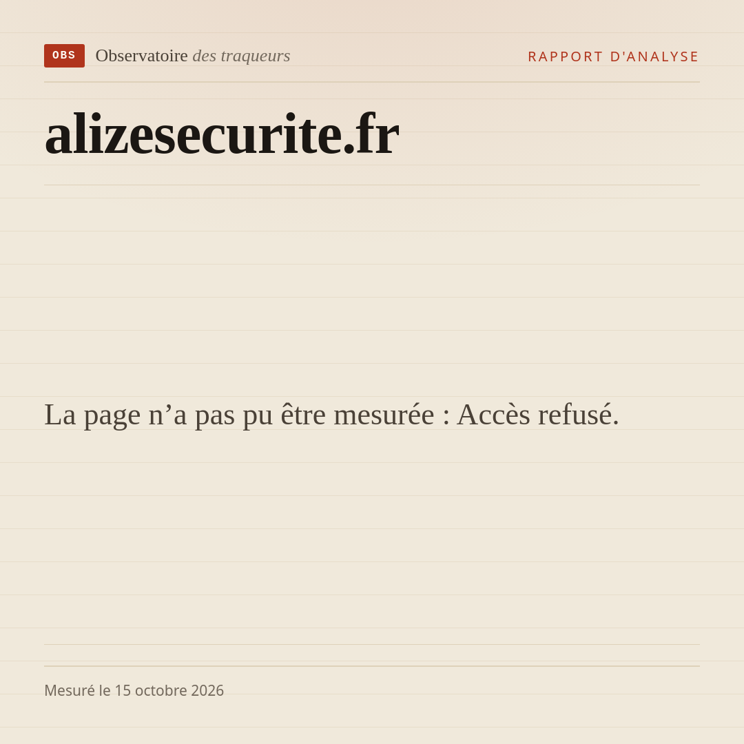La page n’a pas pu être mesurée : Accès refusé.