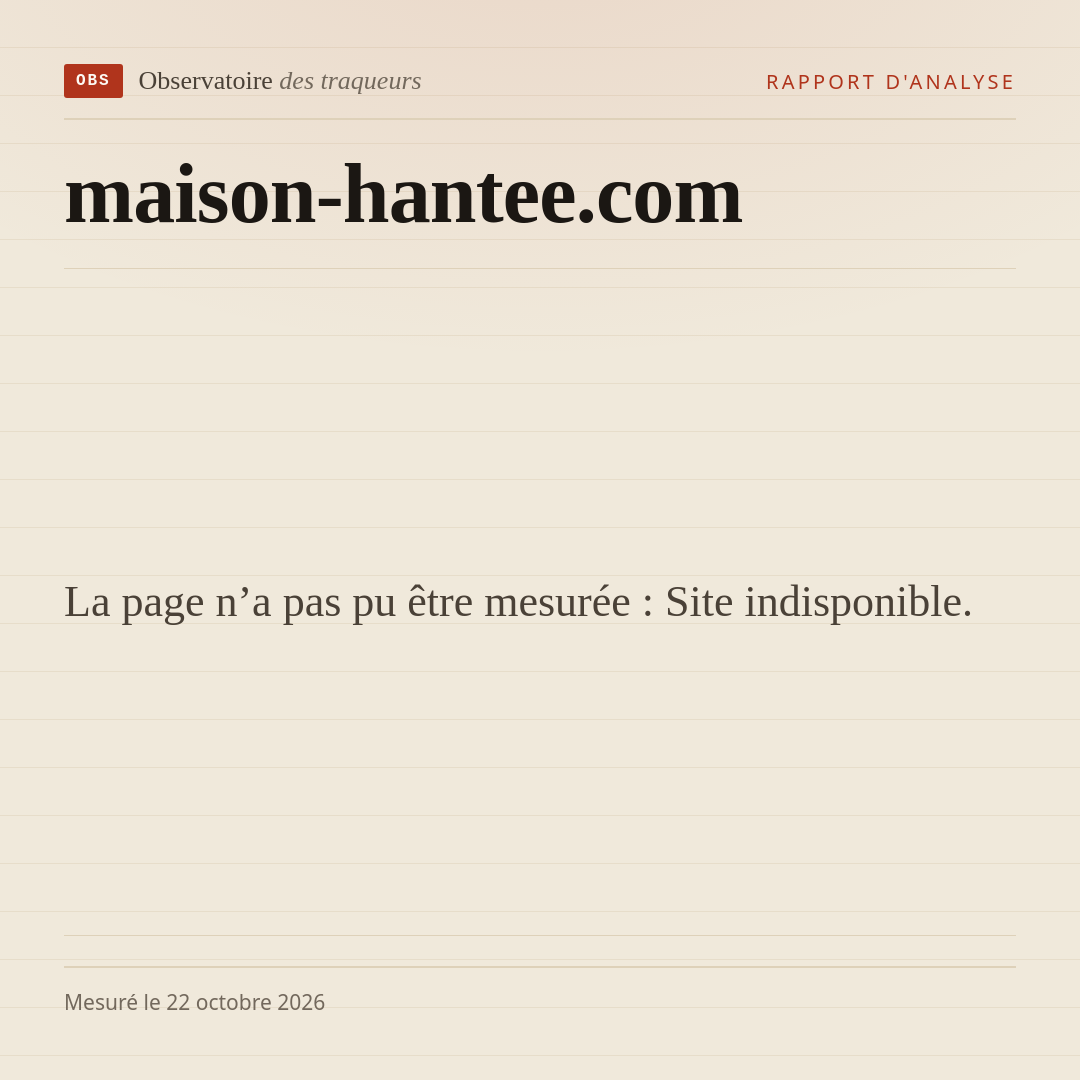 La page n’a pas pu être mesurée : Site indisponible.