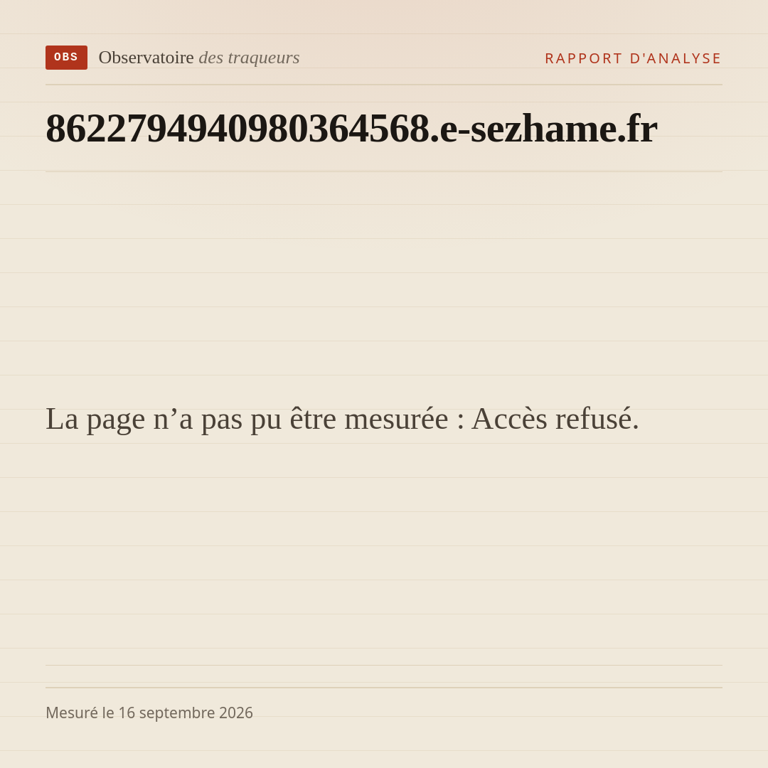La page n’a pas pu être mesurée : Accès refusé.