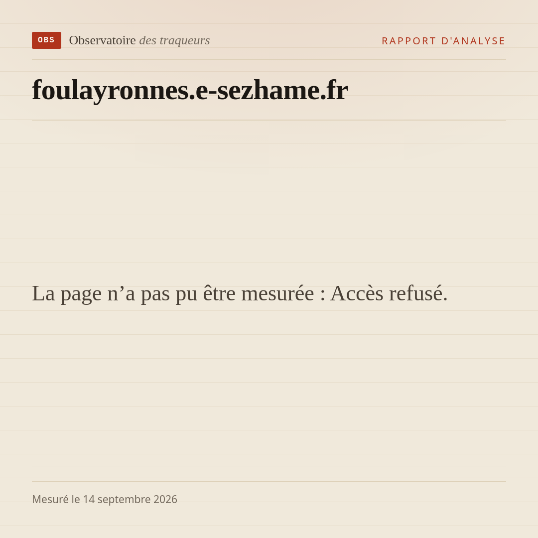La page n’a pas pu être mesurée : Accès refusé.