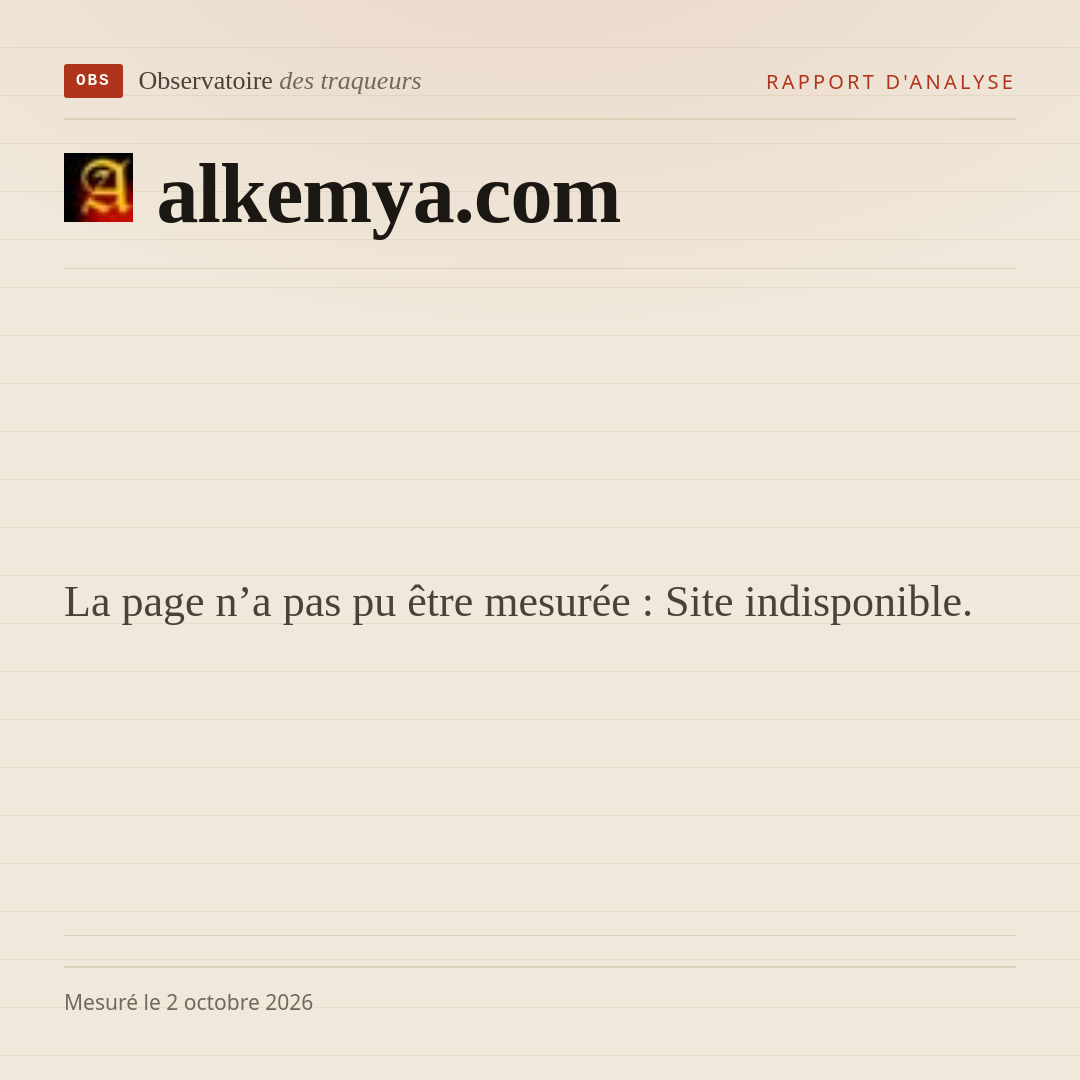 La page n’a pas pu être mesurée : Site indisponible.