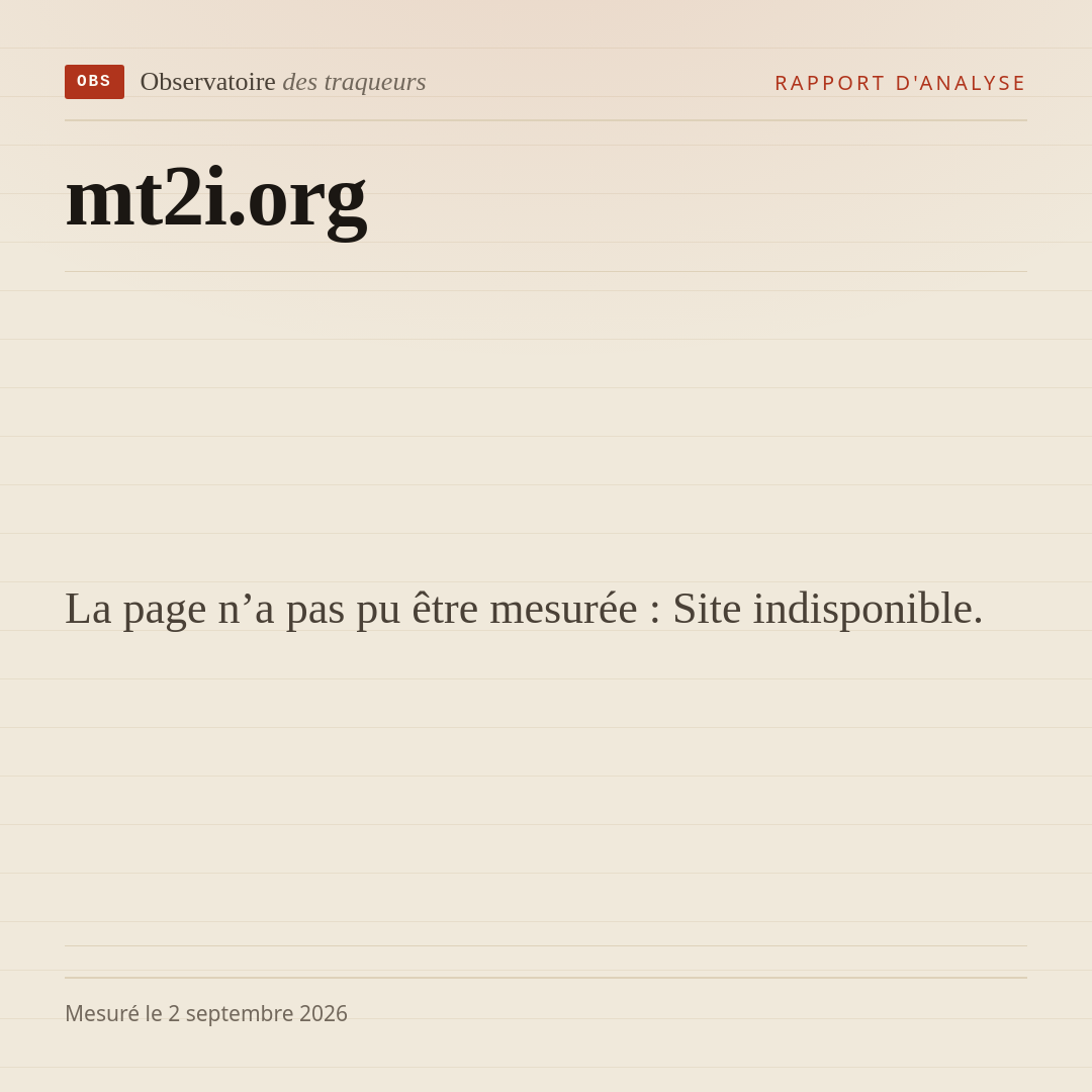 La page n’a pas pu être mesurée : Site indisponible.