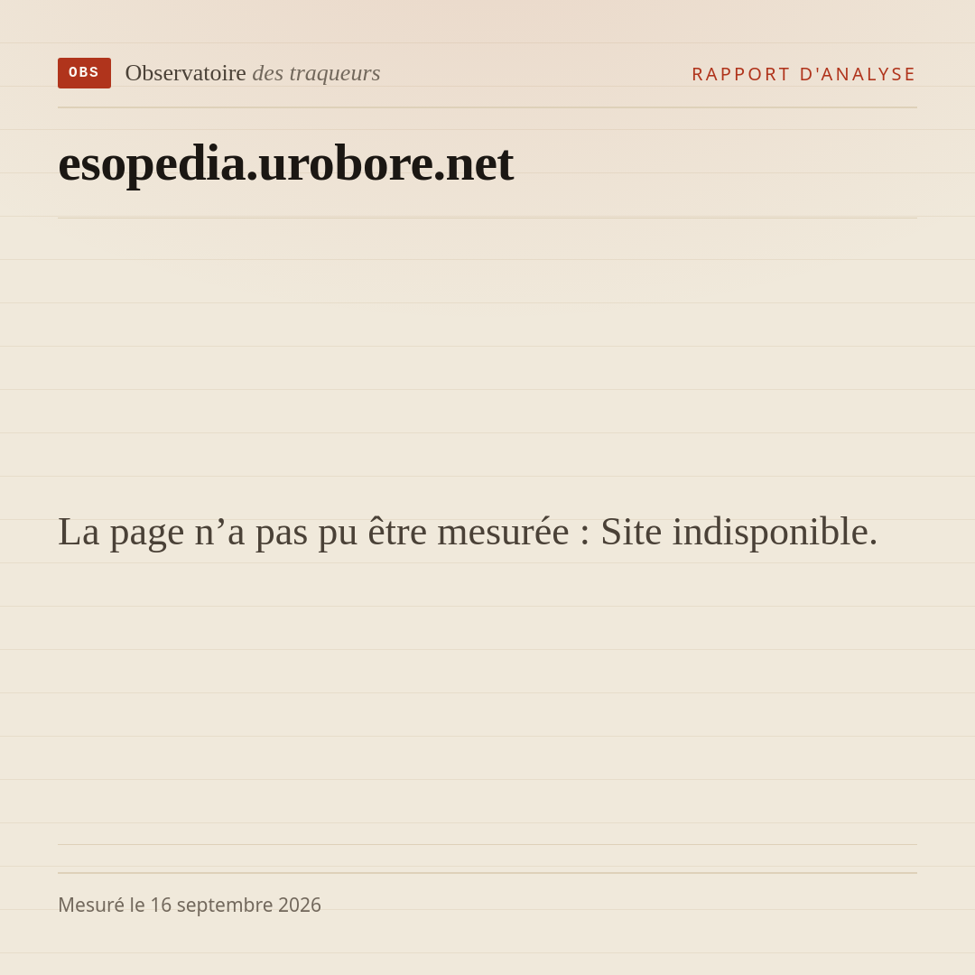 La page n’a pas pu être mesurée : Site indisponible.