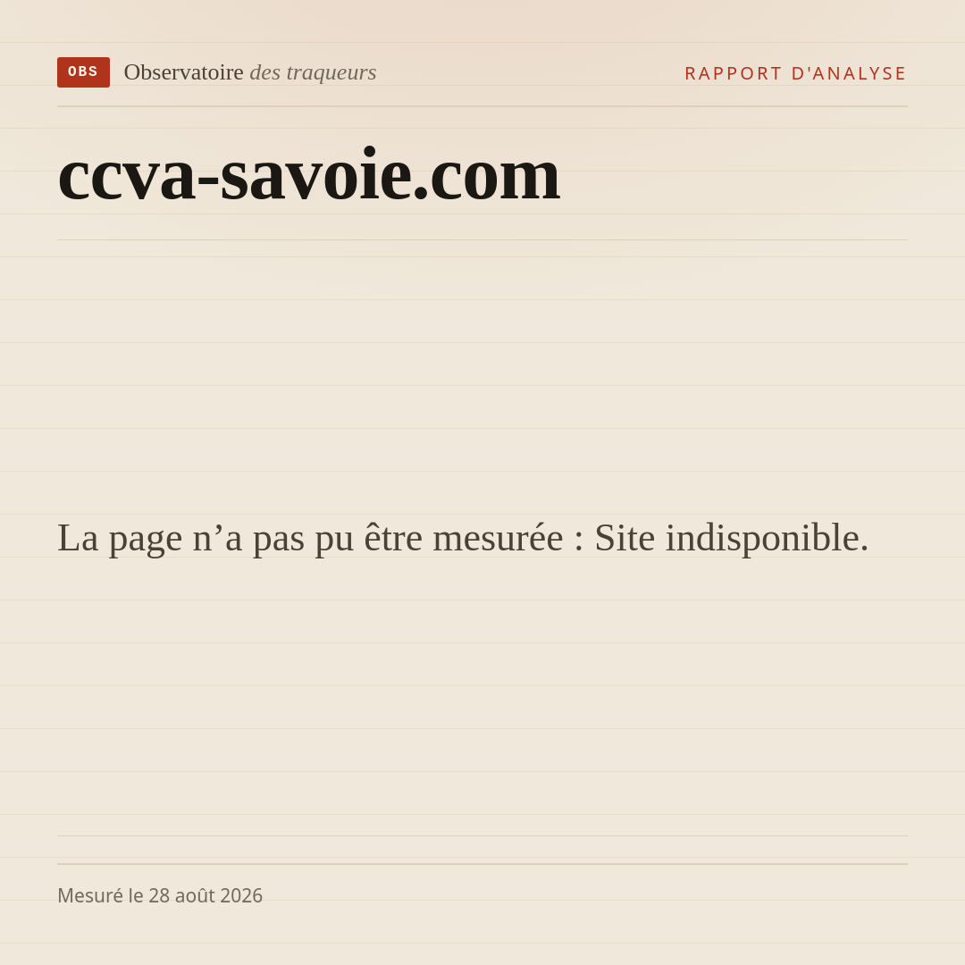 La page n’a pas pu être mesurée : Site indisponible.
