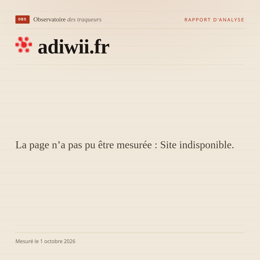 La page n’a pas pu être mesurée : Site indisponible.
