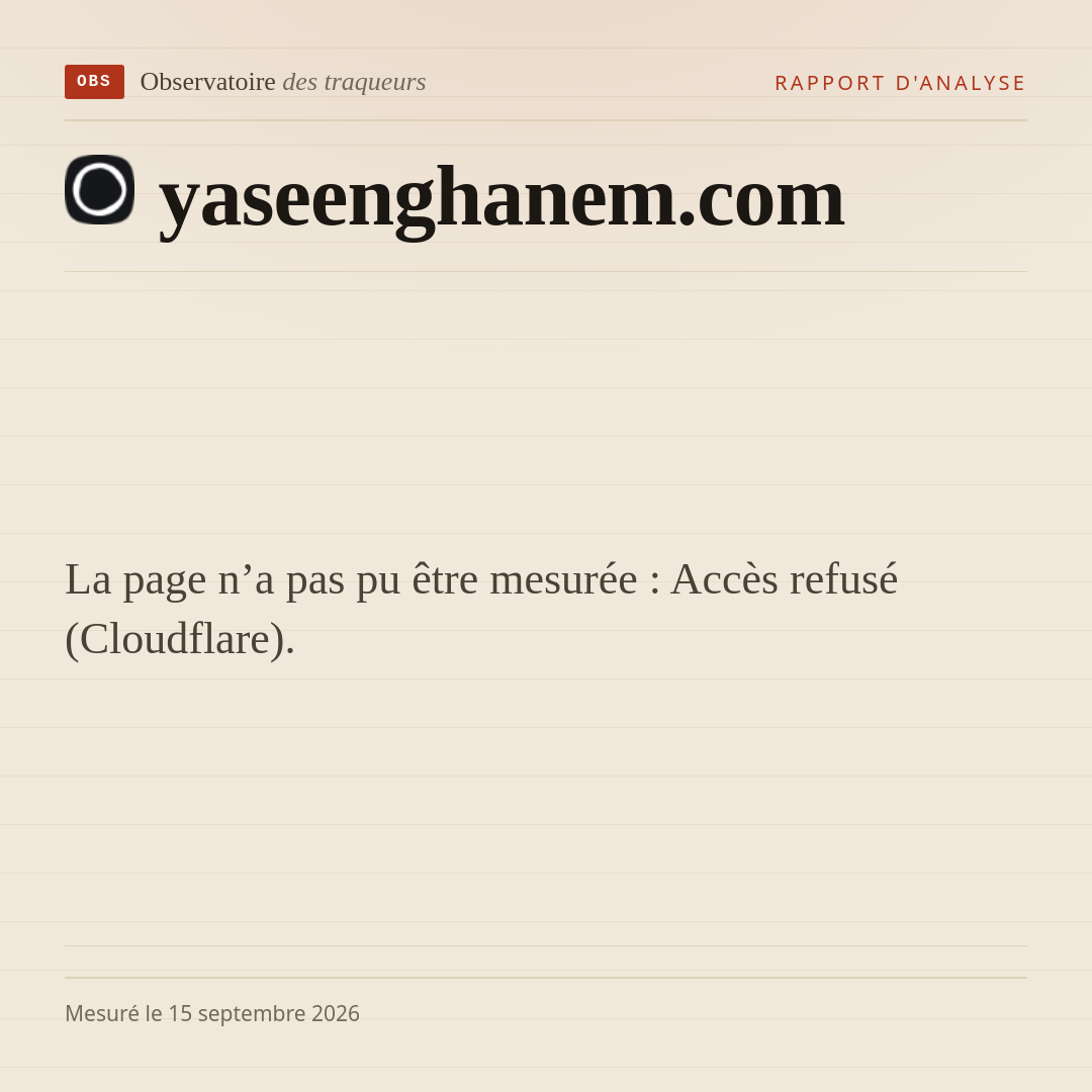 La page n’a pas pu être mesurée : Accès refusé (Cloudflare).