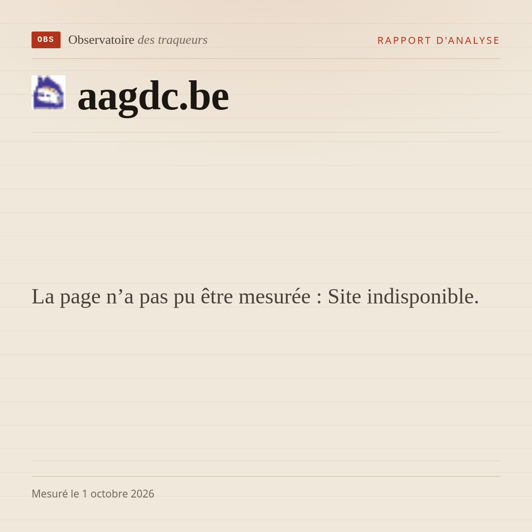 La page n’a pas pu être mesurée : Site indisponible.