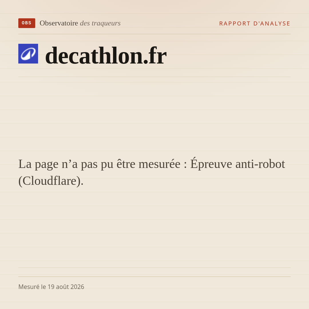 La page n’a pas pu être mesurée : Épreuve anti-robot (Cloudflare).