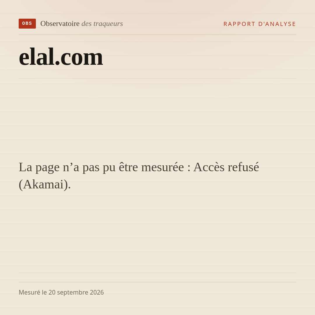 La page n’a pas pu être mesurée : Accès refusé (Akamai).