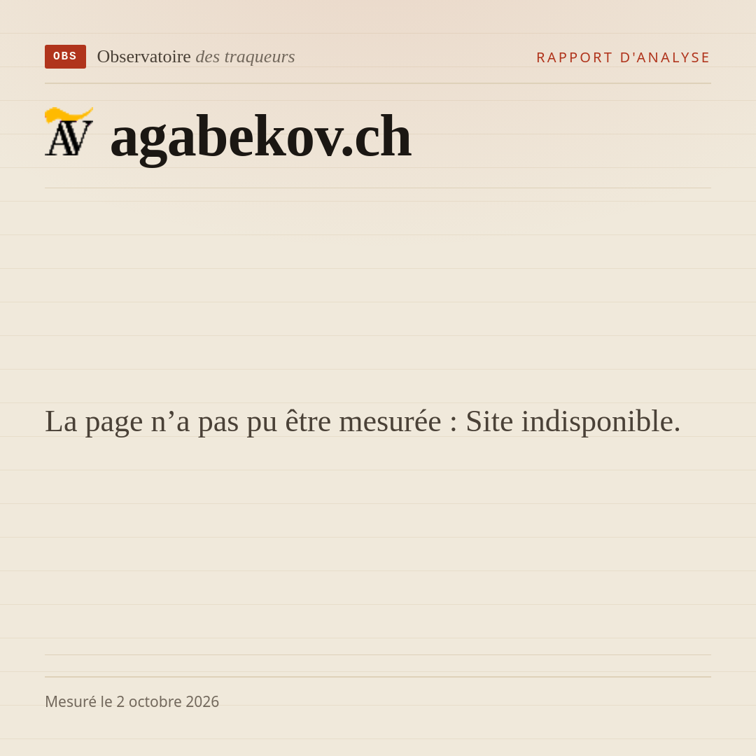 La page n’a pas pu être mesurée : Site indisponible.