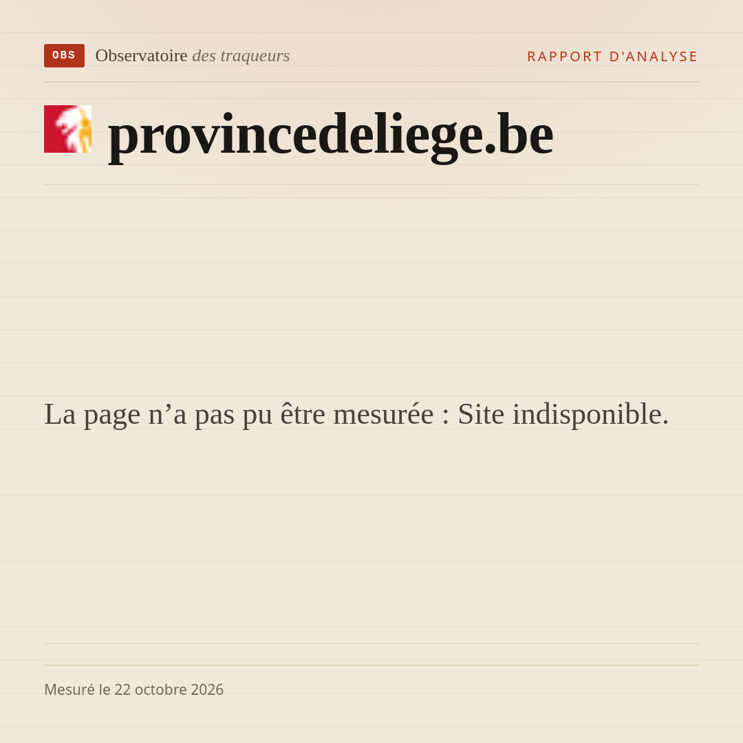 La page n’a pas pu être mesurée : Site indisponible.