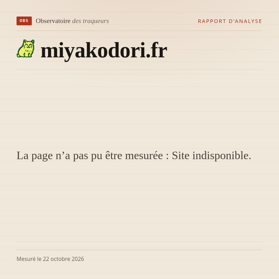 La page n’a pas pu être mesurée : Site indisponible.