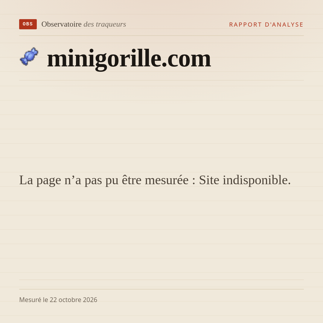 La page n’a pas pu être mesurée : Site indisponible.