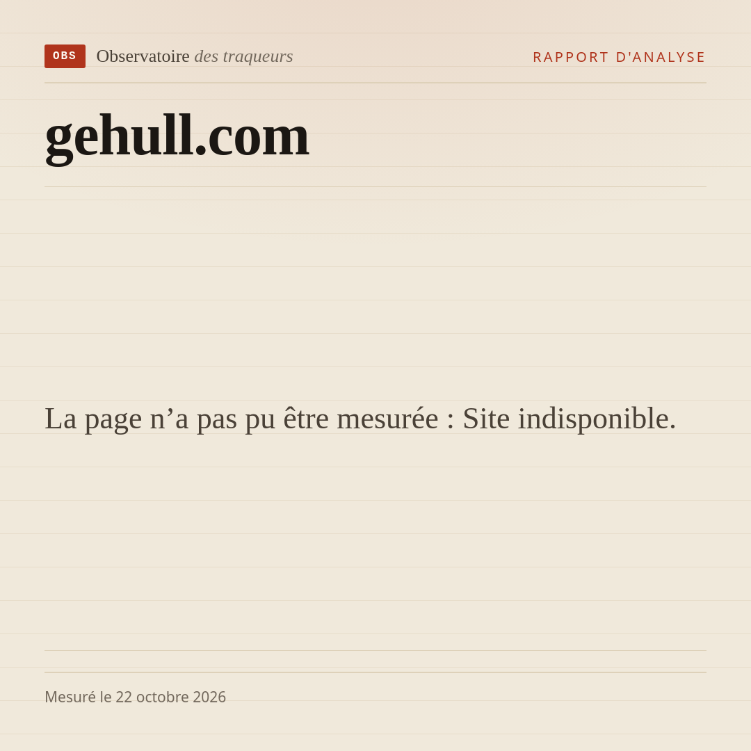 La page n’a pas pu être mesurée : Site indisponible.