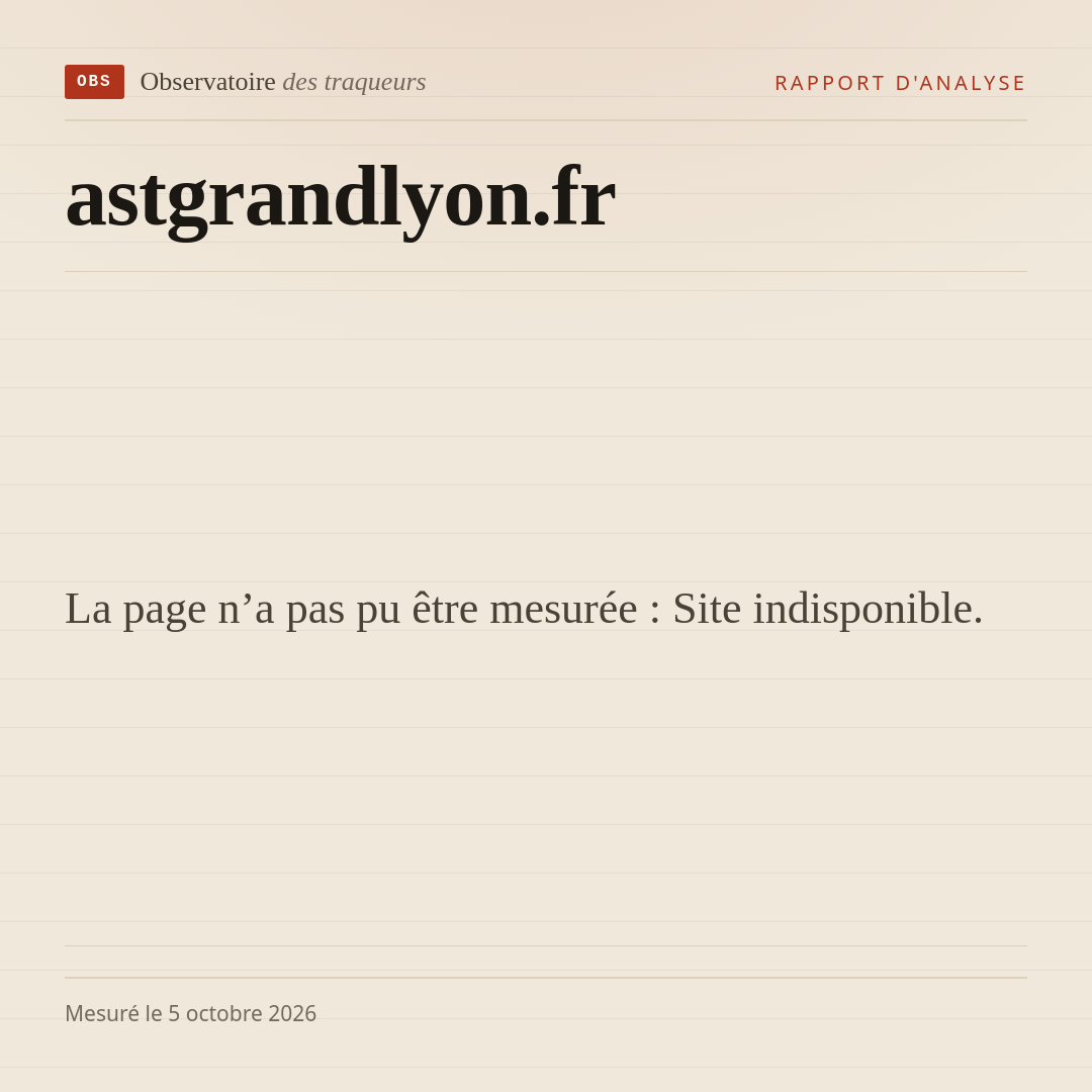 La page n’a pas pu être mesurée : Site indisponible.