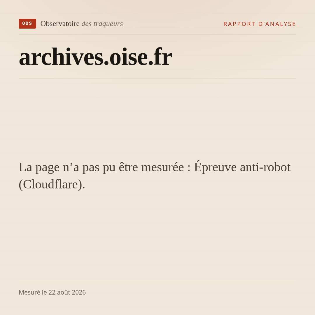 La page n’a pas pu être mesurée : Épreuve anti-robot (Cloudflare).
