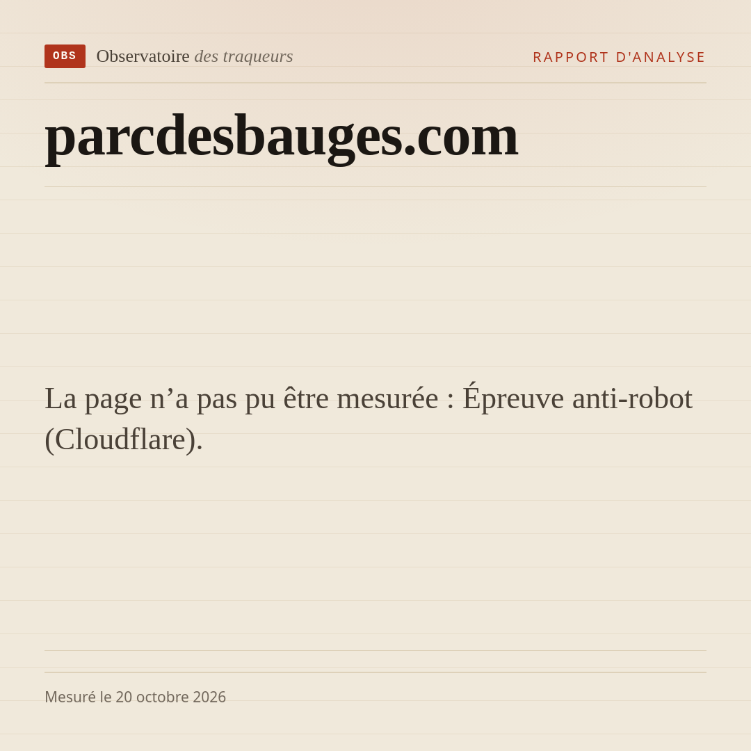 La page n’a pas pu être mesurée : Épreuve anti-robot (Cloudflare).