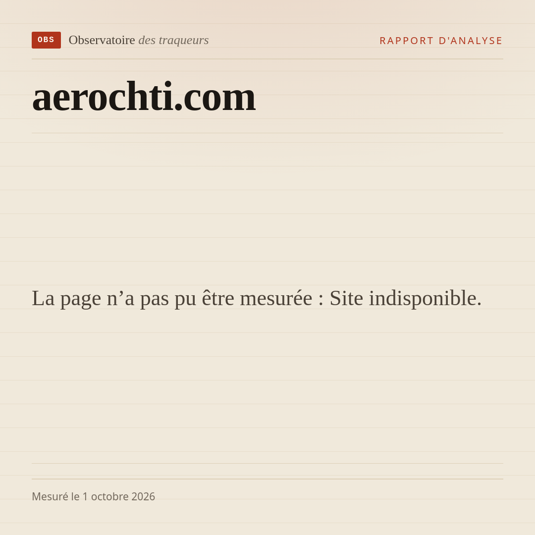 La page n’a pas pu être mesurée : Site indisponible.